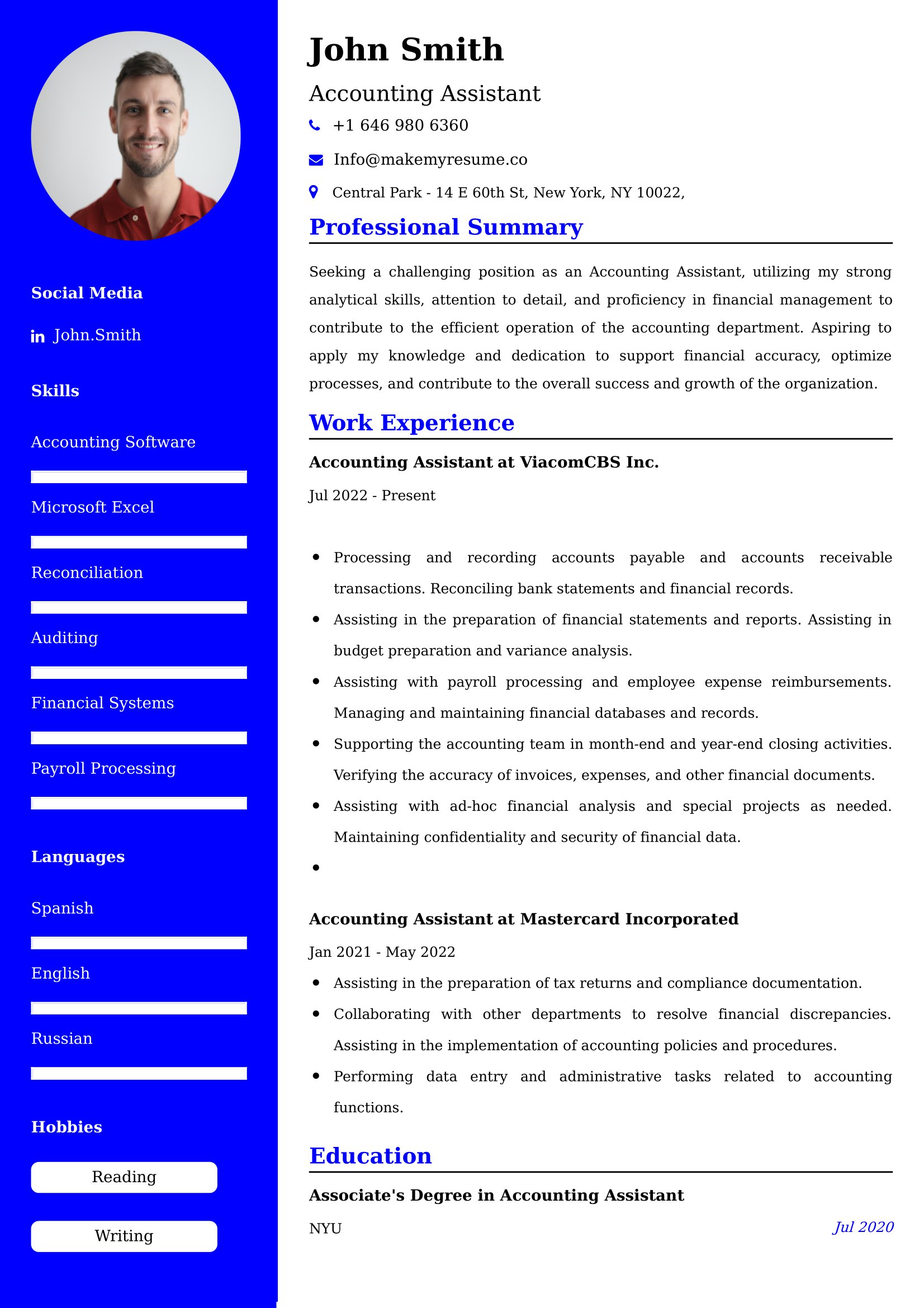 Accounting Assistant Resume Examples India
